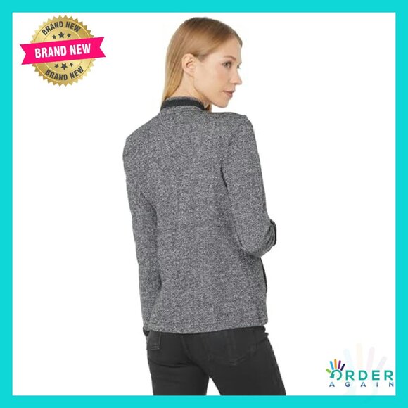 Open Front Band Jacket Military Chic Blazer Alternative Classic Elegant - Picture 3 of 4